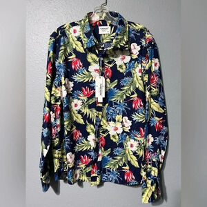 Tunevuse Men's Sz M Button Down Long Sleeve Collared Shirt NEW with Tags Floral